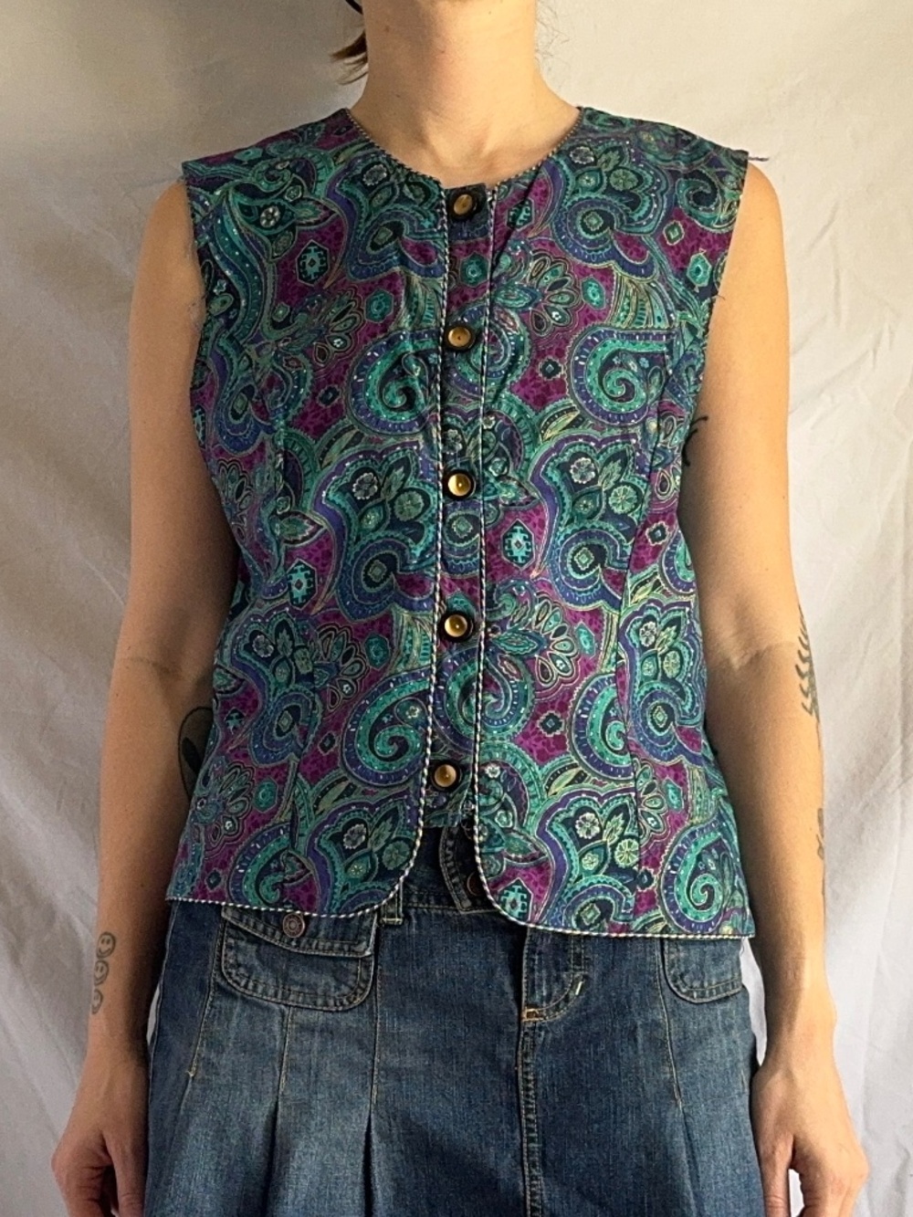 vintage Just In Thyme button up vest, size 14/medium